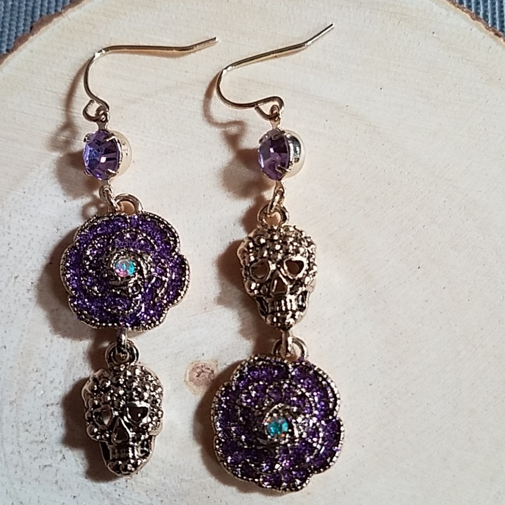 Betsey Johnson  Skeleton and Flower Earrings